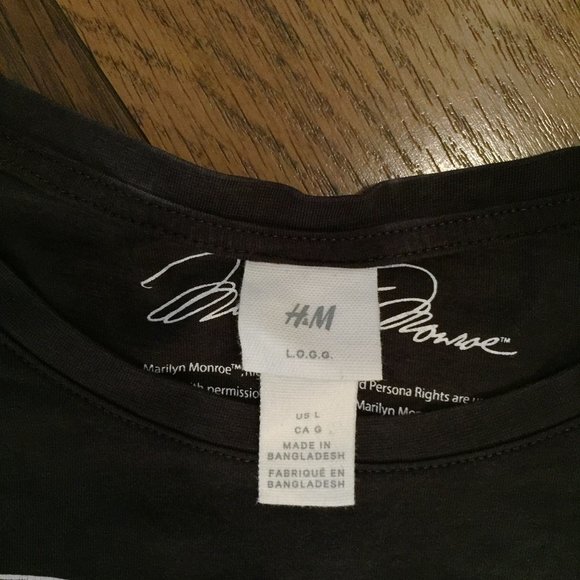 Marilyn Monroe T-Shirt H&M Women's Short Sleeve T shirt Colour Gray Size Large - Picture 3 of 10